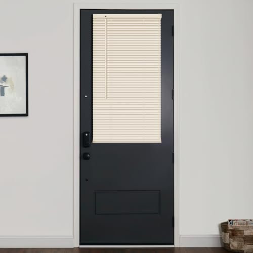 LazBlinds Mini-Jalousien aus Vinyl für Türen, schnurlose Fensterrollos für Privatsphäre, Lichtfilterung, Privatsphäre, horizontale Schatten für Haustür, Terrasse, Seitenlicht, Glastür, 39,5 cm B x