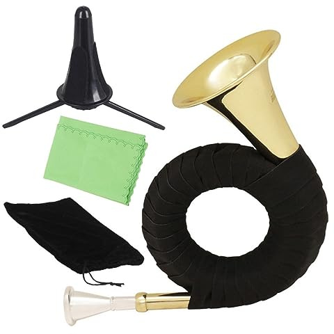 Waldhorn 1 Stück Blasinstrument für Anfänger aus Messing | Klarer, Präziser Klang, Tragbar für Spiel Jederzeit und Überall, für Profis und Musikliebhaber Zufällige Farbe