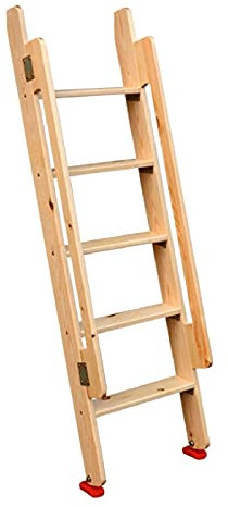SGKOMN 50 55 66 Inch Bunk Twin Bed Ladder Wooden with Handrail,Modern Loft Bed Ladder Non-Slip for Home Attic Bedroom Apartments,Load 150KG(Wood Color 5 Steps)