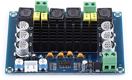120W X 2 Dual Channel Stereo Digital Audio Power Amplifier Board, with Short Circuit and Black Heat Sink, for Driving Loudspeakers or Headphones