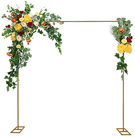 3x3M Metal Balloon Arch Kit - Square Arch Background Stand for Wedding Ceremony Party Decoration GOLD