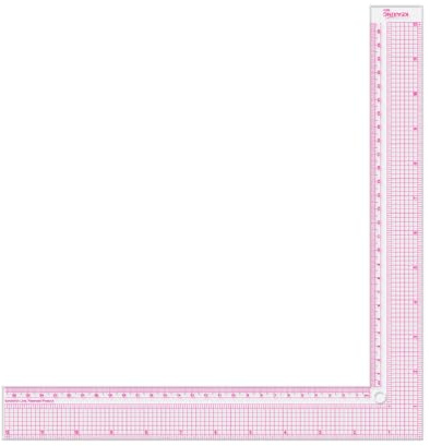 KEARING L-Quadrat Schneiderlineal 12 & 26 cm – Transparentes Nählineal mit 90° Winkel & Gittermaß – Patchwork & Quilt Lineal aus Kunststoff – Für Schnittmuster, Nähen & Schneiderei
