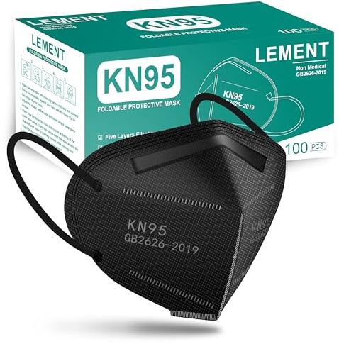 LEMENT KN95 Face Masks 100 Pack,5-Ply Breathable Cup Dust Disposable Masks For Adult,Teenager