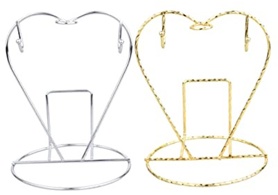 Alipis Portatazze da Appendere a Cuore in Acciaio Inox, 2 Pezzi | Oro e Argento, Uso su Tavolo da Pranzo e Piano Cucina, Organizer e Supporto Multiuso