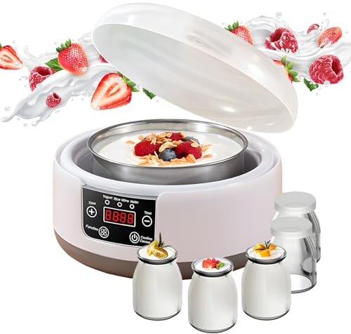 Yogurt Maker Machine 36 Hour, Probiotic Yogurt Maker with Temperature Control and 36 Hour Timer, 1.2L Yogurt Machine with LCD Display, Multi-Function Yogurt Machine for Home Use (With 5 Cups)