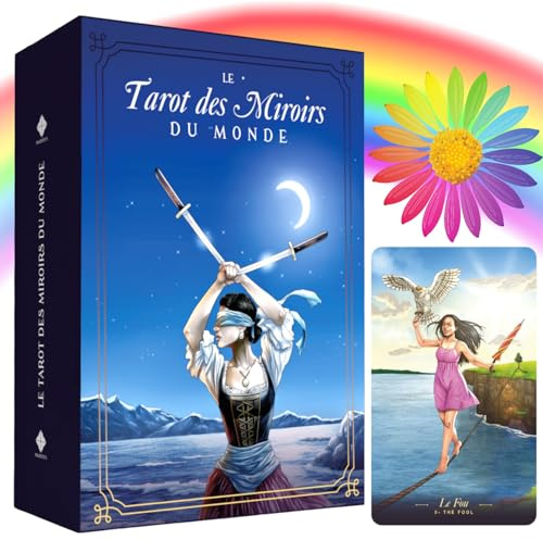 El Tarot de los Espejos del Mundo (Solo en FRANCES) – 78 Cartas ilustradas + Folleto (en Francés) – Renueve con imágenes encarnadas, vibrantes, humanas, que resuenan con El Mundo… y con Usted!