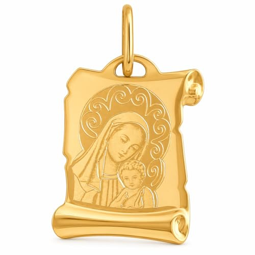 Rodium - Goldene Anhänger, 14 Karat (585) Goldene Medaille, für Frauen und Mädchen, Charms für Halskette, Kettenanhänger für Goldschmuck