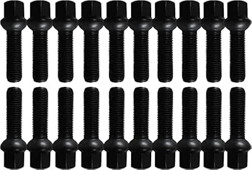 20 bulloni per ruota, M12 x 1,5, 40 mm, R12, colore nero