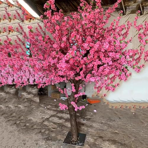 Glenmi Árbol de durazno Artificial Hecho a Mano con Tronco de Madera y Flores Rosas for el hogar, Fiestas, Bodas y Navidad.(3mx2.5m)