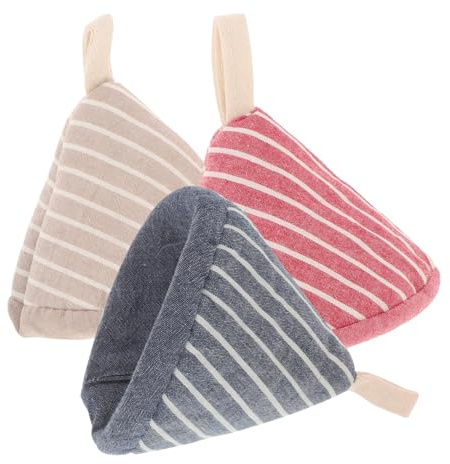 Alipis Set 3 Pezzi Copri Pomello per Coperchio Pentola Triangolari Isolante Termico Alta Resistenza per Servire e Cucinare in Stile Giapponese