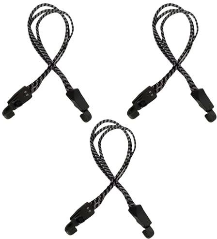 PEILINZE 3 x elastische Bungee-Seile mit Haken, leichtes Fahrradseil, Gepäckschnur, Zeltband, Gurt, strapazierfähig, elastisches Seil