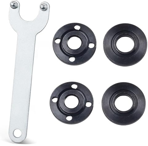 SIXHAOBU 4 Pezzi Chiave per Smerigliatrice, 125mm Chiave per Smerigliatrice con Smerigliatrice Angolare Flangia, Smerigliatrice Angolare Parte Interna Flangia Esterna per Diversi Modelli Angolari