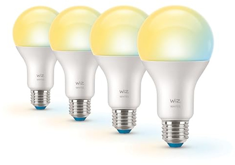 WiZ - E27-4x Standardlampen 60 W - Warm/Kaltweiß | Matt - 806 lm - Kompatibel mit Apple HomeKit, Alexa und Google Home - Tunable White