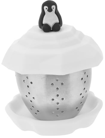 ABOOFAN Passoire à Thé En Acier Inoxydable Flottante Animal Pingouin Blanc Filtre à Infuseur à Thé Réutilisable Domestique Compatibilité Et Épices