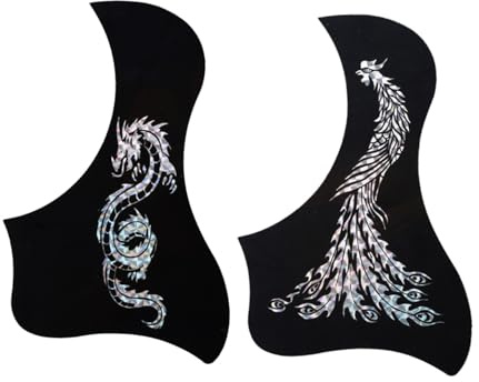HANABASS 2 Stück Gitarrenschutz Aufkleber Für 41 Zoll Akustikgitarre Kratzfest Dekoratives Schlagbrett Mit Glatter Oberfläche Leichter Pickguard Schutz Für Westerngitarre