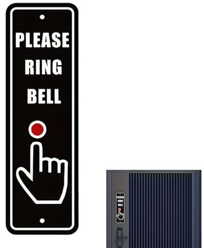 Ring Doorbell Sticker, Ring Doorbell Sign, Self-Adhesive Door Sign for Immediate Notification, 25 X 8 Cm Please the Bell Sticker for Home Office Entrance, Easy to Install