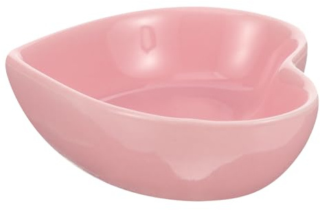 Veemoon Hamster Food Bowl Ceramic Heart-shaped Multi-purpose Pet Bowl Suitable for Snacks and Green Food for Guinea Pig, Gerbil, Hedgehog, Chinchilla, Parrot