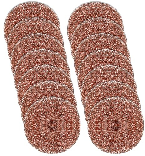 Juego de Lana de Acero Inoxidable de 14 pcs, Esponja de Cobre para Cocina, raspador de Cobre y vajilla de Copper, Esponja raspador de Copper Reutilizable para Fregar sin rayar Delicado para vajilla