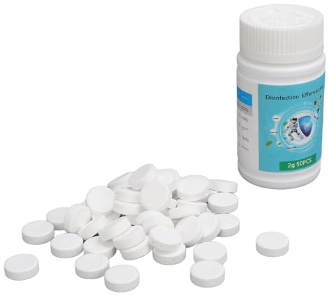 Generic 50 Stück Pool-Reinigungstabletten, Ultra-Reinigungs-Pool-Tabletten für Whirlpools, Spas, Waschbecken, 2 G, Tabletten mit Schaumstoffring für den Heimgebrauch, die Meisten