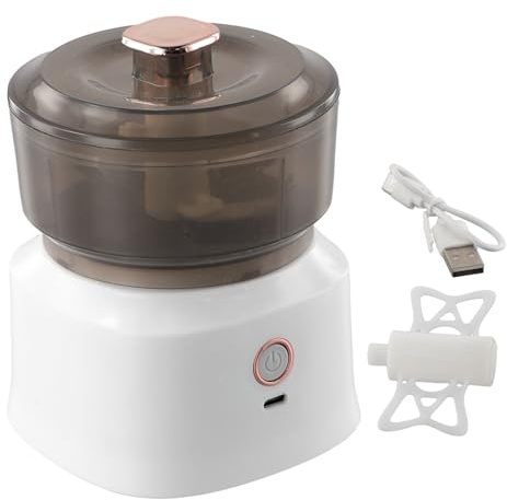 ZYNCUE Picadora de ajo eléctrica para cebolla y carne, 5.3 x 4 pulgadas, hoja de acero inoxidable, ABS de grado alimenticio, verde/blanco/marrón, cuenco desmontable fácil de limpiar