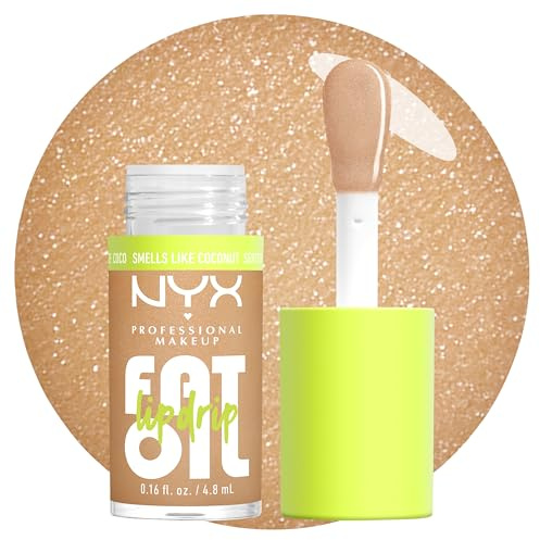 NYX Professional Makeup Fat Oil Lip Drip, Gloss Labbra, Fino a 12H di Idratazione, Maxi Applicatore, Con Squalano, Olio di Lampone e Camemoro, Tonalità Caramelt Mami