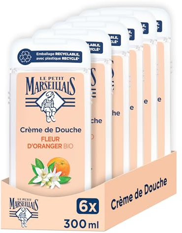 Le Petit Marseillais Crème de Douche Extra Douce Fleur d'Oranger Bio lot de 6x300ml