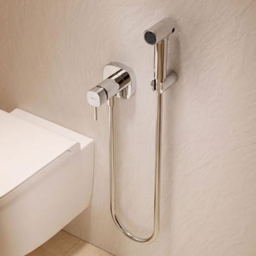 IMEX - Douche Bidet Eau Froide et Chaude Couleur Chromé | Robinet Bidet Encastré pour WC | Douche Hygiénique Monocommande pour Toilettes | Robinetterie Substitut de Bidet | Série Florence