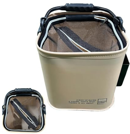 Fiskehink 13 liters hopfällbar behållare med handtag | Hopfällbar ämbare Lämplig För Fiske, Saltvatten, Flod, Sjö, Pool, Bakgård, Trädgård, , Camping, Utomhusbruk Och