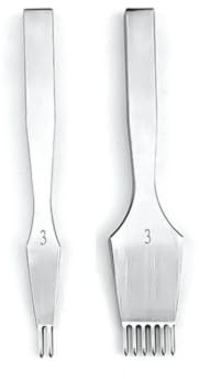 LeeQinersw Punzone per Set Foratrice Trincetto Punteruolo Scalpello in Acciaio con Punte Affilate Allineamento Regolare Passo Costante Finitura Smussata Robusta, 3mm 2+6 Denti