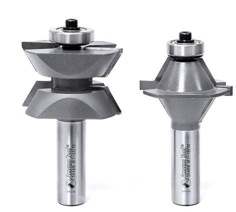 Amana Outil 55468 1–19/81,3 cm de diamètre 2,5 cm de hauteur de coupe de 1/5,1 cm Tige Edge première génération Router Bit Set, 2 pièces