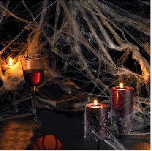 Spinnennetz 350 g in weiss, 2er-Set Halloween Party Dekoration Halloweenparty Deko Spinne Netz