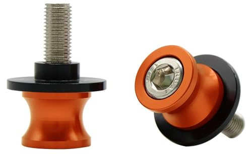 Universal CNC Aluminium Ständeraufnahme M10*1,25 Bobbins Montageständer für ZX6R ZX10R Z750 Z1000 Z1000SX ER6N ER6F Ninja 250 300 (Orange)
