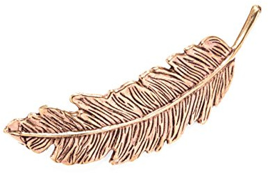 WINDALF Große Bohemia Tuchnadel-Brosche TARA 9.3 cm Feder-Gewandschließe Edle Bronze