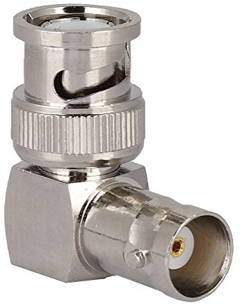 Bewinner BNC Winkelstecker Adapter 90 Grad - Videoverbindung für Antennen und Koaxialkabel, Messing, vernickelt, Schnittstelle abgestimmt