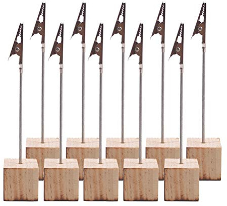 Toyvian Lot de 10 porte-marque-places avec support en bois