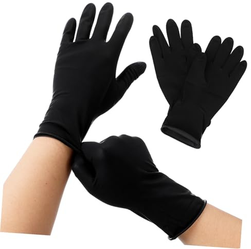 Lurrose 10 Piezas Guantes de peluquería Laboratorio Guantes de Limpieza de hogar portátiles de látex de procesamiento de Alimentos de tamaño Mediano Reutilizables