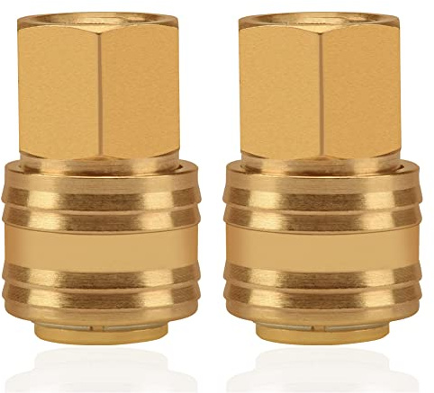2stk Druckluftkupplung Innenstecker 3/8 Innengewinde Messing Kupplungsstecker Kupplungsdose Schlauchstecker Ventilsteckdose Gewindestecker