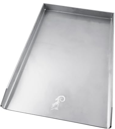 ZIEGER 10007087 Grillplatte 30 x 25 cm Universal Edelstahl Grillplatte BBQ Plancha Grillaufsatz