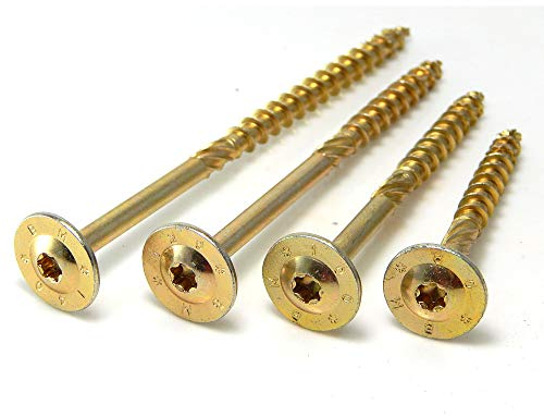 50 Stk. Tellerkopfschrauben 8 x 240 Dresselhaus Torx T40 Konstuktionsschrauben weiss verzinkt ETA Zulassung Holzschrauben Holzbauschrauben Holzkonstruktionsschrauben mit Schaftfräser