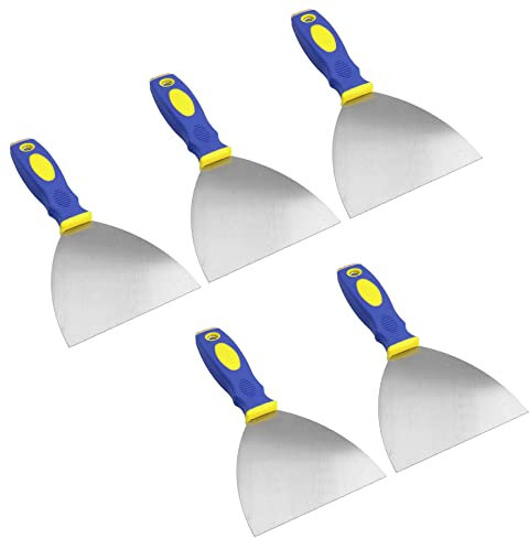 Removedor de raspador de agarre suave de 5 pulgadas (125 mm) para decorar el papel pintado, eliminación de pintura, 5 unidades
