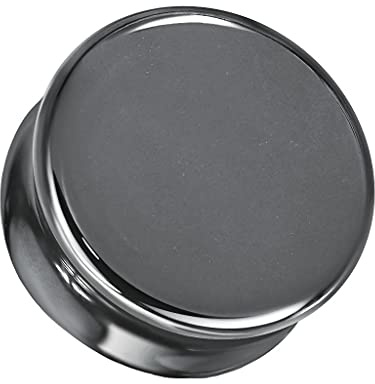 beyoutifulthings Ohr-Plug Schwarz Ohr-piercing Hämatit Natur-Stein Ohr-Schmuck Tunnel 4-16-mm Sattel-Verschluss