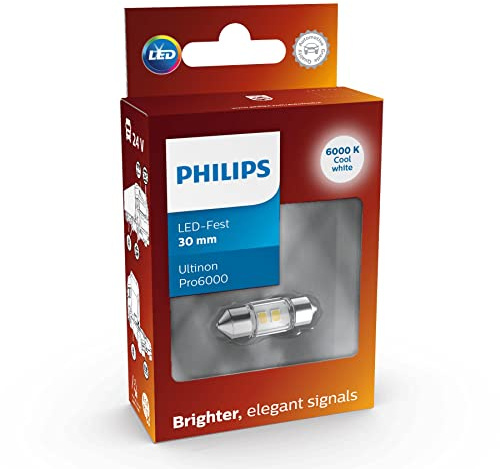 Philips Ultinon Pro6000 LED Festoon lampe de signalisation automobile (C5W), 6.000K cool white, 30mm, 24V