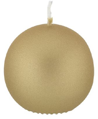 Kugelkerzen Caramel Karamell mit Metalleffekt (Metallic Matt), Ø 10 cm, 6 Stück