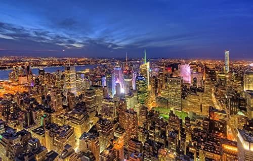LHJOYSP lernspielzeug 3D Puzzle 1000 Teile Stadt New York USA 75x50cm