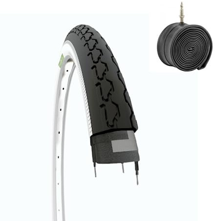1 neumático de 24 x 1 3/8 (37-540) + cámara de bicicleta de paseo para niño | Neumáticos de carretera de goma para bicicleta de niño