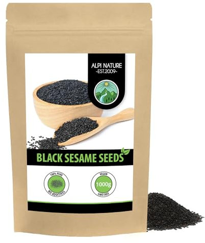 Alpi Nature Black Sesame Seeds 1kg 2.2 lb, Raw Black Sesame Seeds for Cooking and Baking