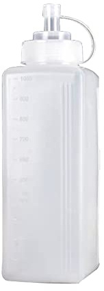 Gewürzspender, quadratisch, Kunststoff, Gewürzflasche, großer Durchmesser, Squeeze Flasche, Dosierflasche für Ketchup, Senf, Salat, Dressing, Chili-Öl