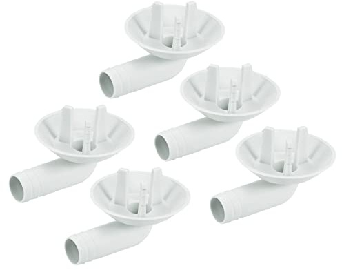 sourcing map Air Conditioner Drain Hose Connector 25mm Tube Elbow Fitting Replacement Part Accessories for Mini-Split Window AC, Grey Pack of 5