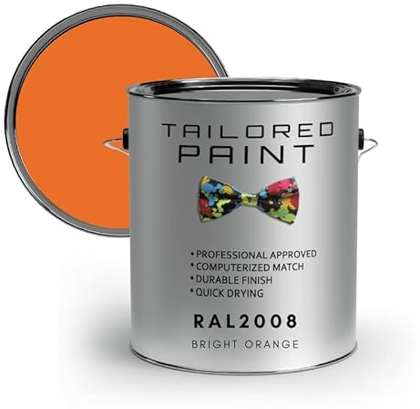 RAL2008 Bright Orange 1L Litre Direct To Metal 1k Brush or Spray On Paint Gloss Smooth Finish Exterior & Interior (All-in-One Primer, Undercoat & Topcoat - Corrosion & Rust Resistant)