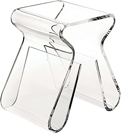 CHEMYO Acryl-Beistelltisch, Beistelltisch, Hocker mit Stauraum, moderner Zeitschriftenständer, klar, Couchtisch für kleine Räume, Wohnzimmer, Büro, klar